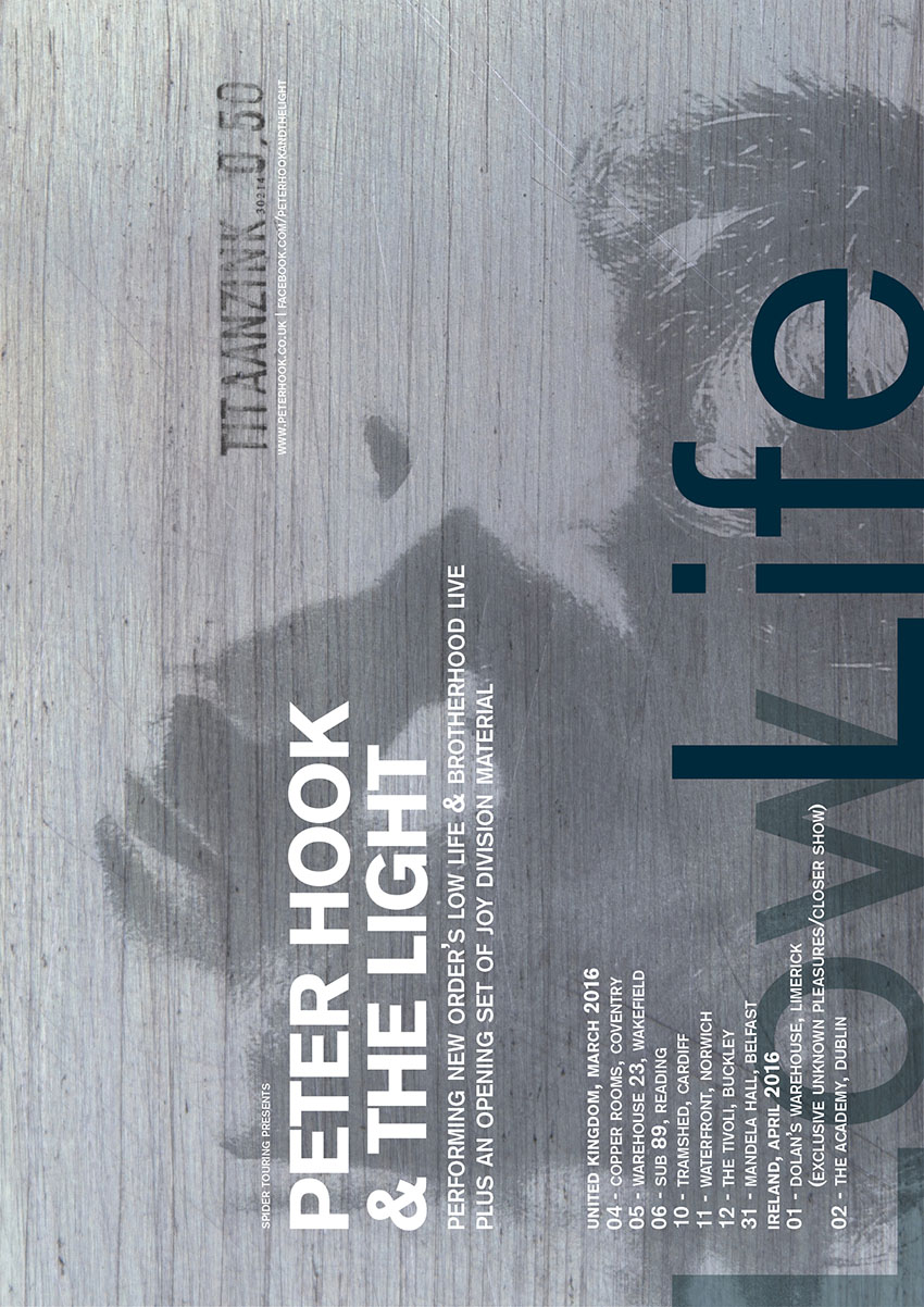 Peter Hook and The Light Low Life and Brotherhood Tour Poster