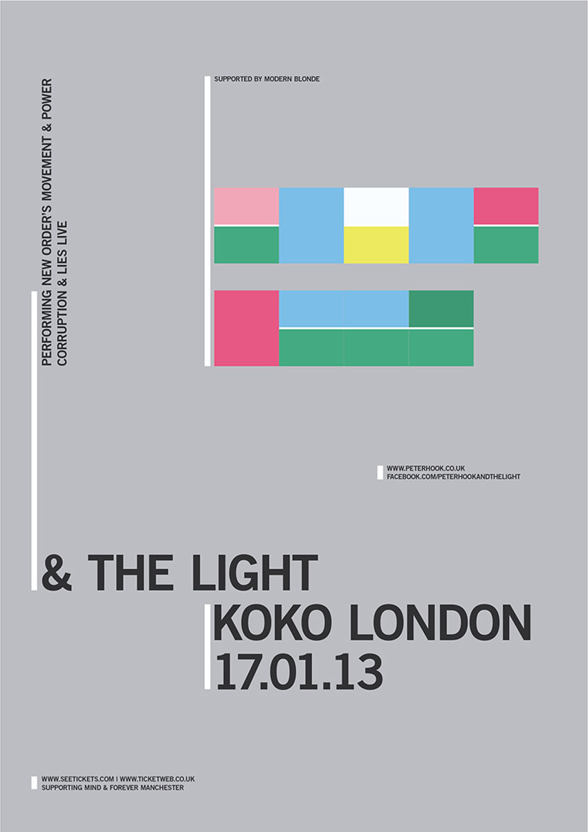 Peter Hook and The Light Movement and Power Corruption and Lies Gig Poster