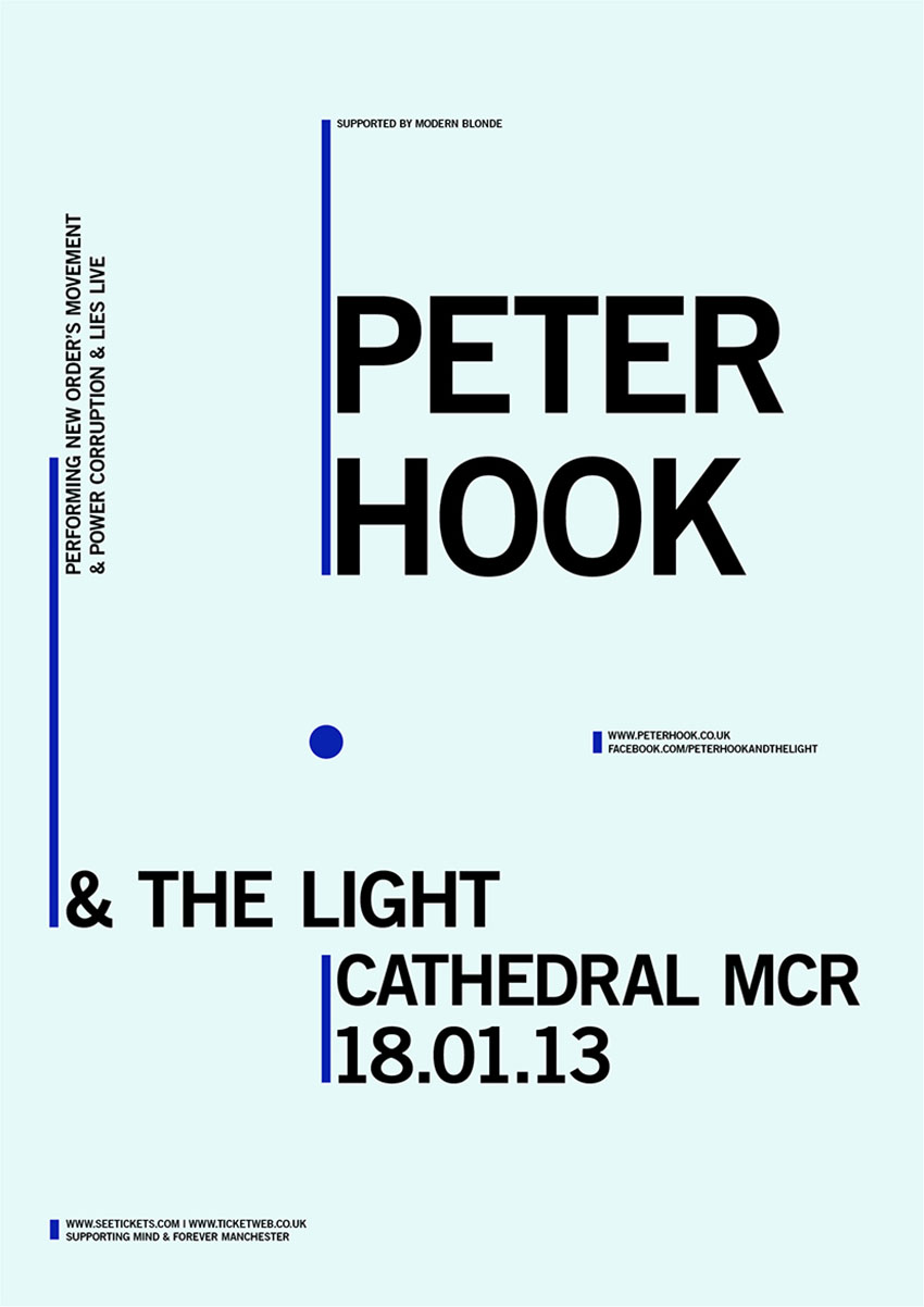 Peter Hook and The Light Movement and Power Corruption and Lies Gig Poster