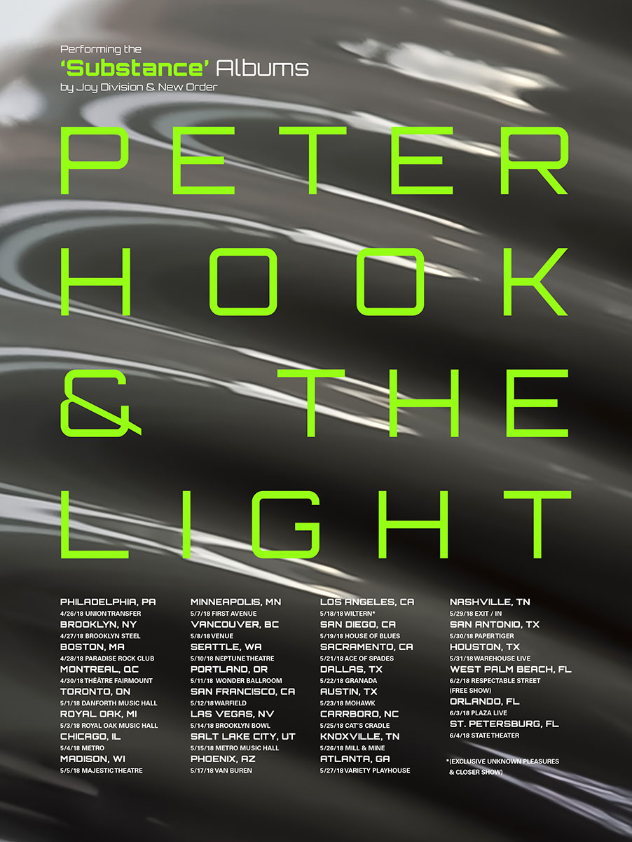 Peter Hook and The Light Substance Tour Poster